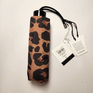 NWT Coach CC947 UV Protection Mini Umbrella In Leopard Print